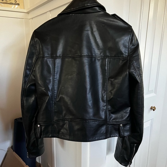Zara Moto Jacket NWT Faux Leather - Picture 5 of 9